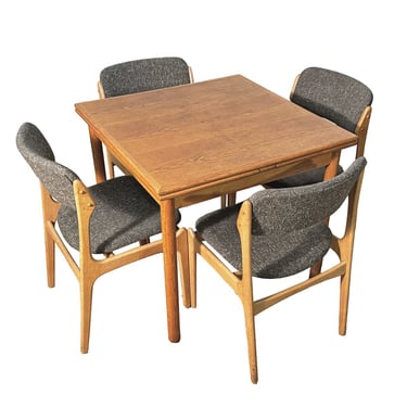 Expanding Danish Modern Oak Square Game | Work | Dinette Table