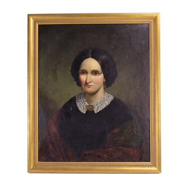 19th Century Portrait Mrs Jacob D. Bosler Dayton Ohio attr Ira Condit Denise 