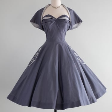 Glamorous 1950's Lilli Diamond Strapless Cotton Starlet Dress &amp; Jacket / Small