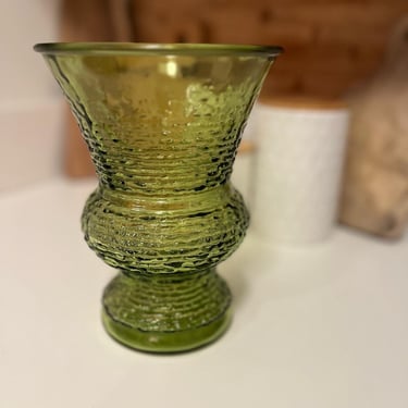 Vintage Green Anchor Hocking Soreno Vase 