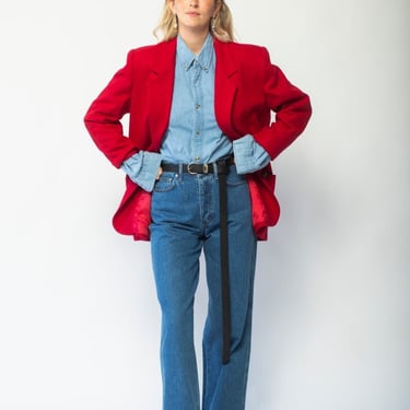 Vintage Red Blazer - Red