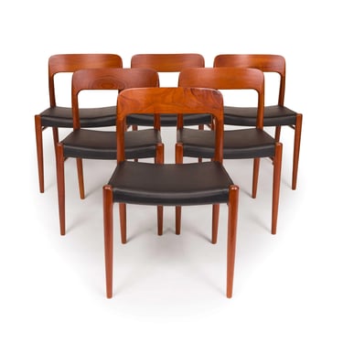 Vintage Niels Otto Møller Model 75 Dining Chairs  (set of six) 