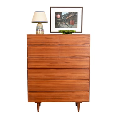 Danish Teak Tall ‘Organizer’ Dresser w ‘Split’ Drawers