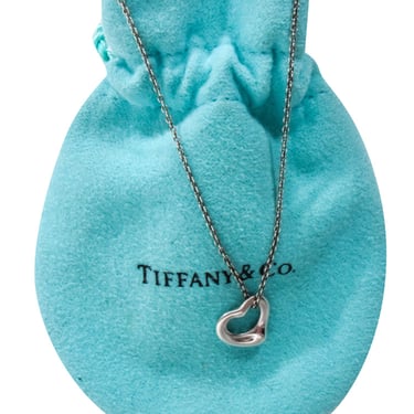 Tiffany & Co. - Elsa Peretti Silver Mini Open Heart Necklace