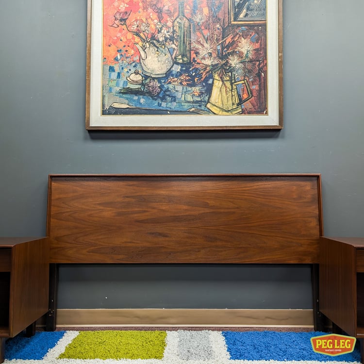 Mid-Century Modern QUEEN-SIZED! walnut headboard by Glenn of California
