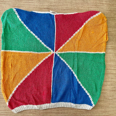 Vintage Liz Claiborne Women's 1980s Multi Color Sleeveless Knit Sweater - Small - Boat Neck 