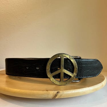 vintage belt, black leather belt, chevron belt, alameda  display picture 1