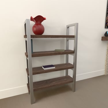 Industrial Rustic Book Shelf / Office Furniture / Steel Wood / Bookshelves / Urban Wood Bookcase Office / Industrial furniture / Handmade 