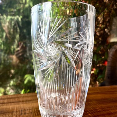 Heavy Cut Crystal Medium Vase 