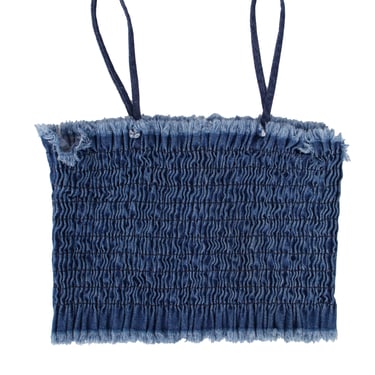 Sixty-Nine (69) Denim Smocked Top