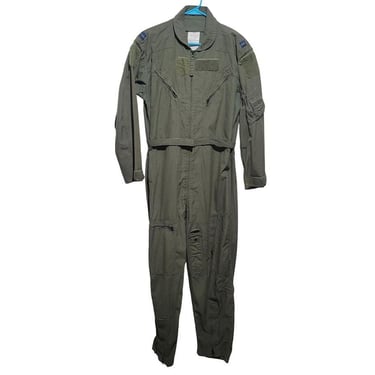 Officers Coveralls Flyers Flight Suit 42R Green Flame Resistant 8415-01-043-9529 