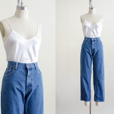 high waisted jeans 90s vintage L.L. Bean faded relaxed fit boyfriend mom jeans 