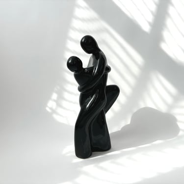 Royal Haeger 308 Ceramic Black Embracing Lovers Statue figure 