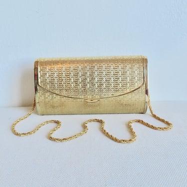 Metallic Gold Italian Leather Clutch Bag with Loop Handle – lusciousscarves