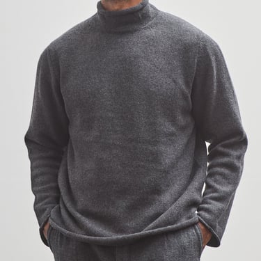 Evan Kinori Rollneck Sweater, Charcoal