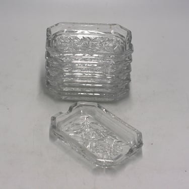 vintage Ashtrays Set of Six Clear Glass Ashtrays with Roses 
