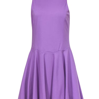 Tibi - Lilac Ponte Knit Fit & Flare Dress w/ Scalloped Paneled Skirt Sz M