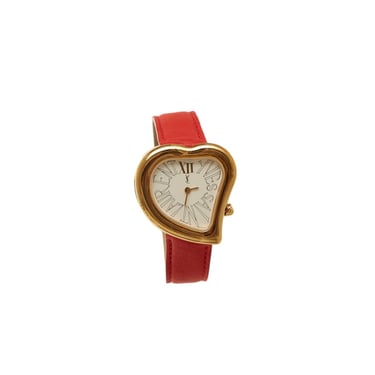 YSL Red + Gold Heart Watch