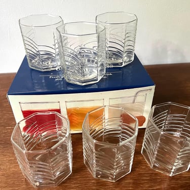 Vintage 1970s Dansk Summerhouse 5 oz Juice Glass Set of 6 and Set of 4 | Original box and packaging | Each set sold separately 