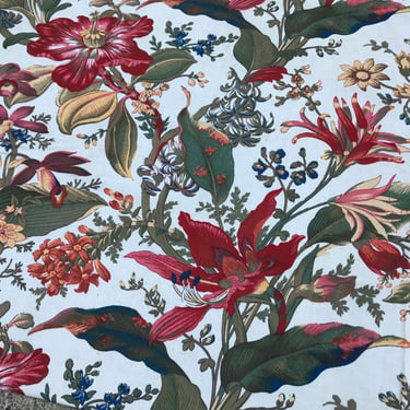 French Maldives Fabric, Tropical, Floral, Printed Cotton, Retro Mid Century Sewing Project Fabric, Sold by Each Panel, 3 Available 