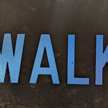 Vintage Glass Walk Sign Insert