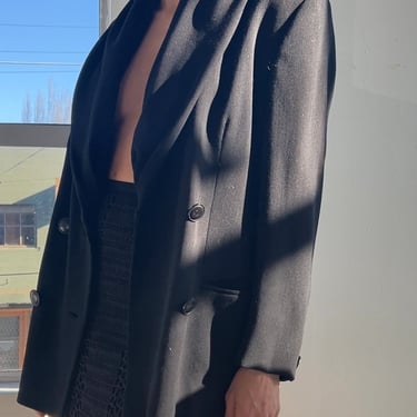 90s Black Shawl Collar Blazer (M)