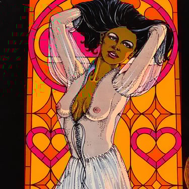 1970s Black Light Poster of Exotic Nude Woman Titled “Dawn” - Original 1979 Velva-Print Posters -  Vintage Wall Art -  Rare 
