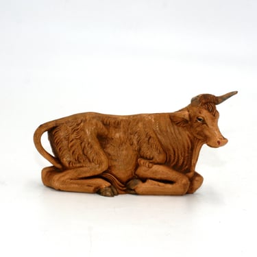 vintage Fontanini Nativity Cow or Oxen by Roman made in Italy #52534 