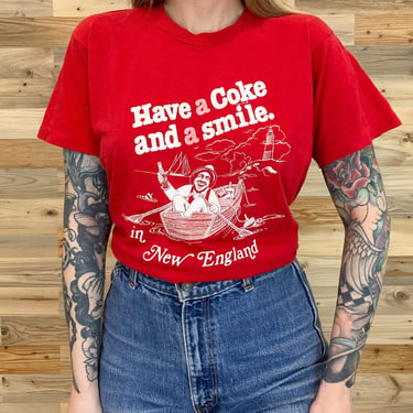 70's Have a Coke and a Smile in New England Vintage Tee Shirt 