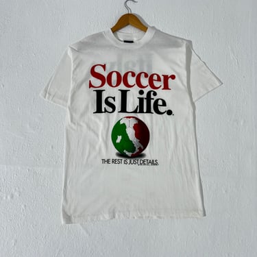 Vintage 1990's Soccer is Life Italy T-Shirt Sz. L