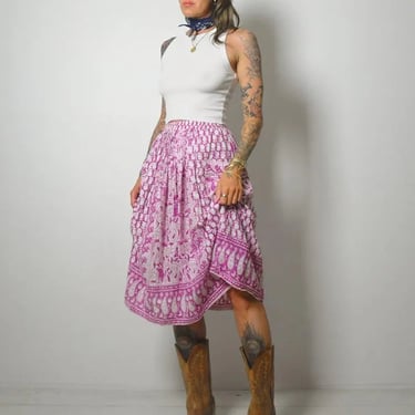 1970's India Cotton Batik Skirt