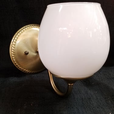 Vintage Sconce with Faux Milk Glass Shade H7.25 x W5.5 x D8