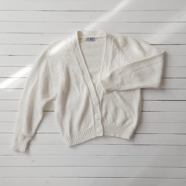 white chunky sweater | 80s 90s vintage cozy oversized cottagecore academia knit grandpa cardigan 