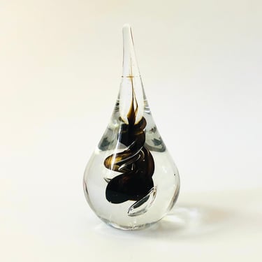 Crystal Teardrop Paperweight by Marian Pyrcak, Poland 