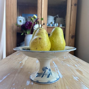 Beautiful rare find vintage French ironstone compotier, fruit bowl, cake stand 