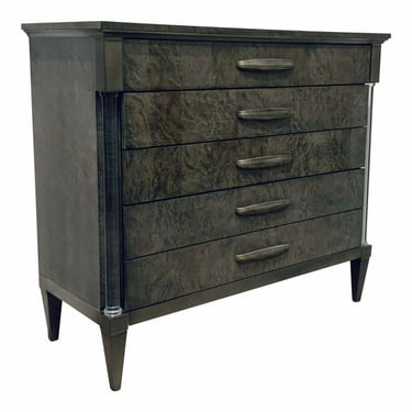 Caracole Modern Gray Burl Wood Chest of Drawers Prototype