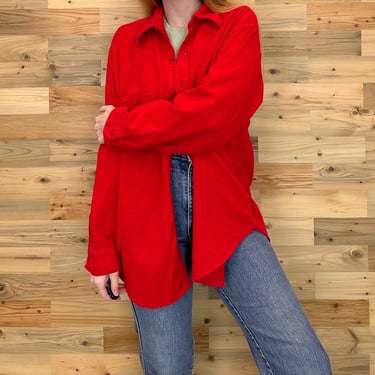 1960's Vintage Soft Worn Red Flannel Shirt 