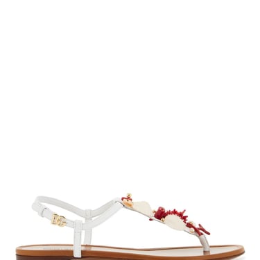 Dolce & Gabbana "Nappa Flip-Flops With Coral Women