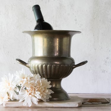Brass Champagne Bucket, Vintage Ice Bucket, Wine Cooler 