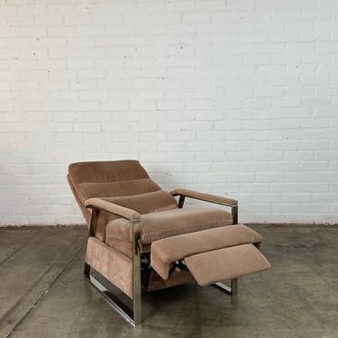 Mid Century Blush and Chrome Recliner by Bradington Young 