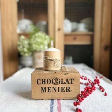 Rare find vintage rustic French wooden box chocolat menier 