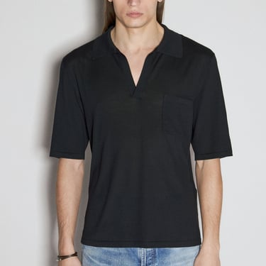 Saint Laurent Men Wool Knit Polo Shirt