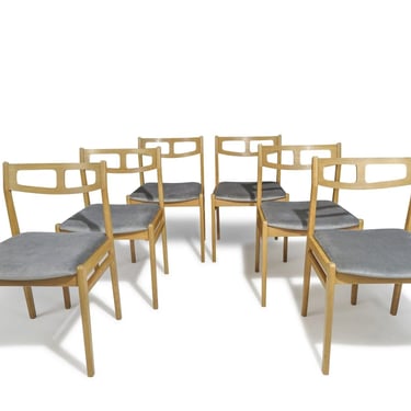 Six (6) White Oak Mid-century Danish Dining Chairs