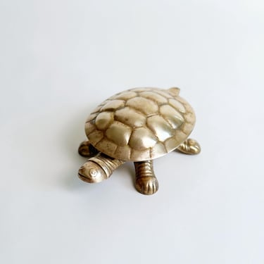 Brass Turtle Box for Keepsakes & Trinkets, Collectable Brass Figurine, Vintage 1970’s 