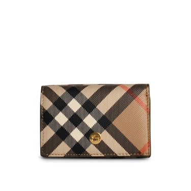 Burberry 'Check' Beige Polyurethane Blend Wallet Woman