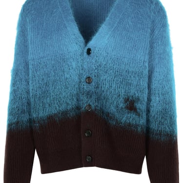 Burberry Teal Wool Blend Cardigan Man