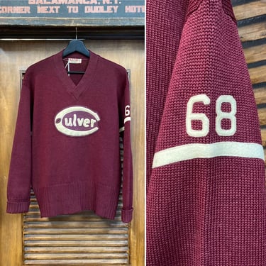 Vintage 1940’s Culver Military Academy Football Athletic Sweater, 40’s Pullover Sweater, Vintage Clothing 