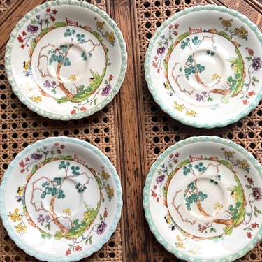 Myott Staffordshire Canton Tea Saucers Set of Four 