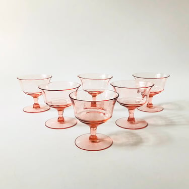 Blush Pink Coupe Glasses - Set of 6 
