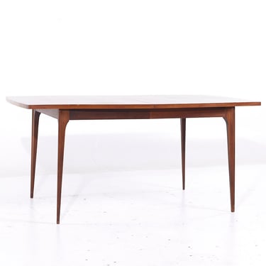 Broyhill Brasilia Mid Century Walnut Expanding Dining Table with 3 Leaves - mcm 